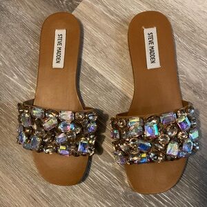 Jeweled Steve Madden Slides